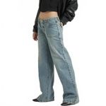 PacSun Casey Low Rise Baggy Jeans Patch Pocket Medium Indigo NWT Size 26 Photo 2