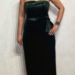 Lucy Paris  Green Alex Velvet Cropped Strapless Jumpsuit Sz M Photo 0