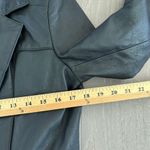 Newport News Vtg y2k Leather Blazer Jacket Sz 6 Euro Fitted Career Office Black Photo 4