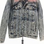 Juicy Couture Black Label Pink Fur Collar Acid Wash Denim Sherpa Lined Jacket Photo 5