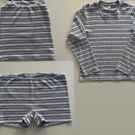 Set Active  (3 Piece) Sailor Set: Oversized Long Sleeve, Body Tank and Short NWT Photo 0