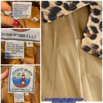 VINTAGE 1980'S ATLANTIC BEACH TAN W/ANIMAL PRINT SILK TRENCH JACKET (1X) Photo 12