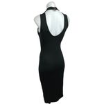 Soprano  Black Crew Neck Halter Sleeveless Scoop Back Midi Sheath Dress Size S Photo 1