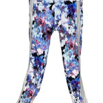 Fabletics  Pants Womens XS‎ Blue Pink Watercolor Leggings Sheer Mesh Athleisure Photo 0