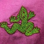 CJ Laing Linen Lined Skirt W/Embroidered Frogs Size 12 Photo 6