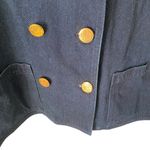 L.A. Blues  Vintage Double Breasted Denim Jean Pea Coat Jacket size 14-16 XL Gold Photo 2