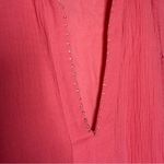 Pomander Place Ophelia Gauzy Beaded Long Sleeve Coverup Mini Dress Pink Large Photo 6