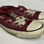 Converse  sneakers with elastic back maroon with silver‎ size 6 Photo 0