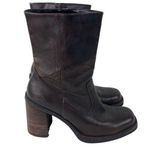 Skechers Vintage 90's Y2K Chonky Boots Womens 7.5 Brown Mid Calf Zip Square Toe Photo 0