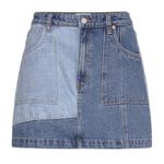 NWT Abrand Aline Patchwork Blue Denim Skirt Size 32 Photo 1