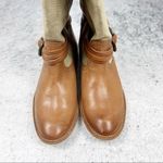 Frye Melissa Canvas and Leather Tall Boots Brown Size 6 Photo 5