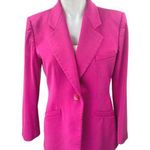 Armani Collezioni Pink Wool Single Button Long Sleeve Blazer Coat Jacket Size 10 Photo 0