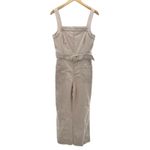 Pilcro and the Letterpress Pilcro by Anthropologie Belted Utility Jumpsuit Cream Cotton Blend Wide Leg 8 Photo 2