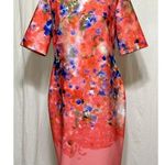Ellen Tracy  Dress Women's Size 12 Pink multi color short sleeve scuba shift NEW Photo 0