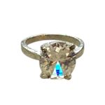 Diamond CZ Engagement Wedding Silver Ring Size 6.5 Photo 0