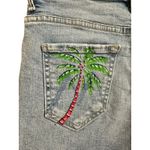 MOTHER High Waisted Rascal Slit Fray‎ Denim Shorts drinking by the pool size 25 Blue Photo 7