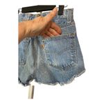 Levi's  Women's 28 Orange Tab Jean Shorts Distressed Light Wash Denim Raw Hem Mom Photo 4