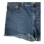 Levi's High Rise Denim Jean Shorts Frayed Hem Dark Wash Casual Women Size 29 Photo 4