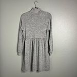 Coco + Jaimeson Long Sleeve Turtleneck Babydoll Dress Stretchy Knit Gray M Photo 6