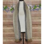 None Women's Striped Alpaca Wool Scarf Shawl Size 72 X 24" Neutral Colors So Soft Photo 2