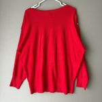 JM Collection  Red Boat Neck Sweater with Gold Button Detail sz L Holiday Photo 6