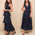 Lulus Molinetto Navy Blue Lace Ruffled Tiered Sleeveless
Maxi Dress Small Photo 10