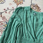 Old Navy  Seafoam Teal V-Neck Boho Puff Sleeve Blouse Medium Photo 4