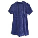 ROLLAS Corduroy Button Front Short Sleeve Mini Dress Royal Blue Size M Photo 8