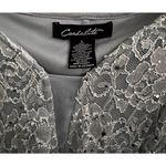 Candalite  Long‎ Lace Silver Elegant Dress Size L  Gown Prom Wedding Photo 2