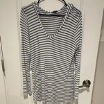 Splendid  blue and white all day hoodie coverup light sweater large Photo 1