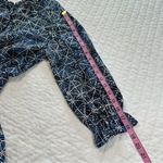 Maje  100% Viscose in Smocking Indigo Patterned With Long Sleeve Dress Photo 7