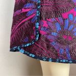 J.Crew Mini Skirt Floral Jacquard Purple Pink Blue Size 4 A-Line Contrast Trim Photo 5