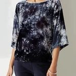 Pure Jill Tie Dye Velvet Oversized Relaxed Fit Short Sleeve Top XL Black Photo 0