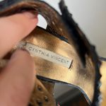 Cynthia Vincent VTG Studded Suede Heeled Sandals Black Ankle Strap Heel Designer Size 6 Photo 4