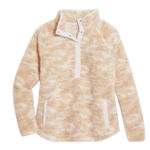 Vineyard Vines  fleece Beige Camo Snap‎ 1/4 Sweater Popover Size L Photo 0