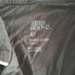 Stars Above  Black Pajama Set. White Trim. Short sleeve & capri bottoms. Size XS Photo 5