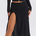 Mistress Rocks  Embroidered High Split Skirt Photo 0