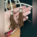 Matisse Brontë Red and Brown Tie Up Tassel Leather Sandals SZ 9 Photo 2