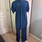 Soma Blue and Gold Polka Dot Pajama Cropped Pajama Set Photo 4