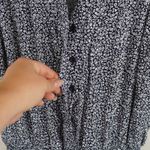 Lands' End  Womens Sleeveless Jumpsuit Size 10‎ Blue White Floral Romper Wide Leg Photo 10