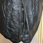 wilson's leather  Black Leather Moto Vest Snap Front Cropped Medium Juniors? Photo 7