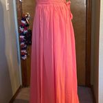 Coral chiffon long bridesmaid sleeveless halter dress size 8 Pink Photo 3