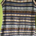 Free People  Mini Sweater Dress Gray Fair Isle Nordic Tunic Wool Blend Sz Medium Photo 2