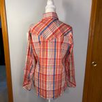 Vintage Miller Western Wear Plaid Long Sleeve pearl snap Shirt size 16/38 READ Red Photo 4