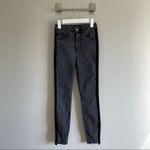 ZARA  | Black Velour Trim High Rise Skinny Jeans Sz 4 Photo 3