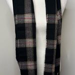 Plaid Scarf Black Red Gold White 62”x10” Fringe Unisex Photo 0