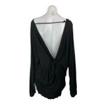 Free People Women's Black Long Sleeve Open Back Tunic Boat Neck Blouse Top Sz M Photo 1