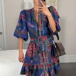 Farm Rio Sunset Tapestry Cotton Blend Mini Dress XXS Photo 0