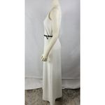 Sharagano  Womens Dress Size 8 White Stretch Sleeveless Belted Textured Maxi NEW Photo 4