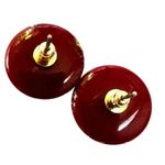 Vintage ceramic Red Cream Floral art deco Earrings Photo 7